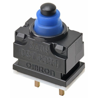 Omron Pin Plunger Subminiature Micro Switch, PCB Straight Terminal, 1 mA, SPST, IP67