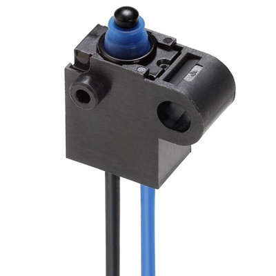 Omron Pin Plunger Subminiature Micro Switch, Lead Wire Terminal, 1 mA, SPST -NC, IP67