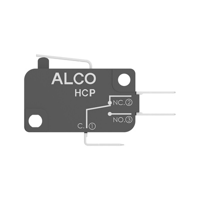 Short Lever Snap Action Micro Switch, Quick Connect Terminal, 10A, SPDT