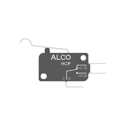 Simulated Roller Lever Snap Action Micro Switch, Quick Connect Terminal, 10A, SPDT