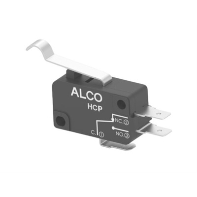 Simulated Roller Lever Snap Action Micro Switch, Quick Connect Terminal, 10A, SPDT