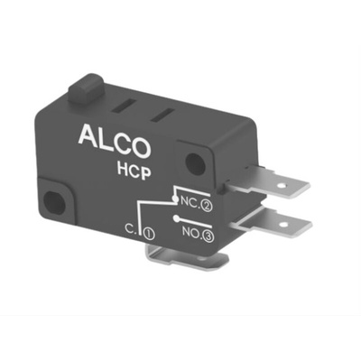 Pin Plunger Snap Action Micro Switch, Quick Connect Terminal, 16A, SPDT