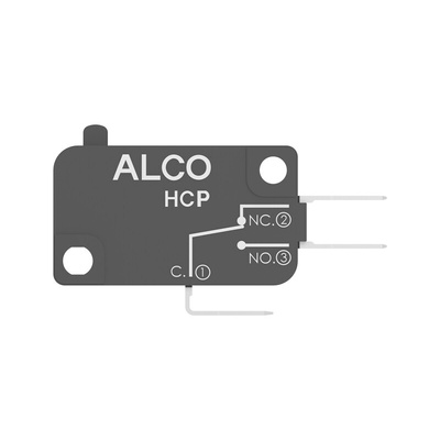 Pin Plunger Snap Action Micro Switch, Quick Connect Terminal, 20A, SPDT