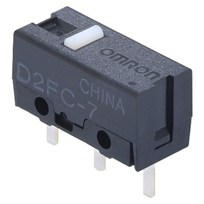 Omron Button Subminiature Micro Switch, Through Hole Terminal, 1mA, SPST, IP40
