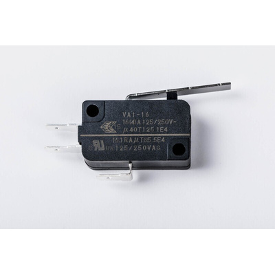 Zippy Lever Snap Action Micro Switch, Solder Terminal, 16.1A, SPDT