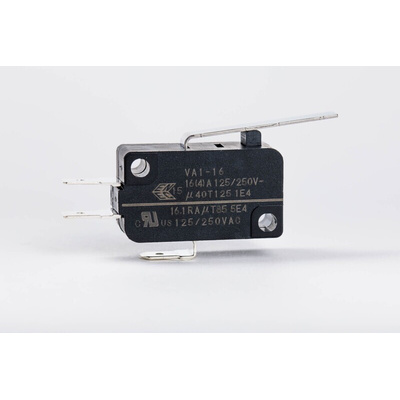 Zippy Lever Snap Action Micro Switch, Solder Terminal, 16.1A, SPDT