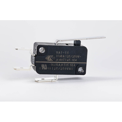 Zippy Lever Snap Action Micro Switch, Solder Terminal, 16.1A, SPDT