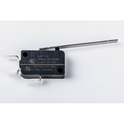 Zippy Lever Snap Action Micro Switch, Solder Terminal, 16.1A, SPDT