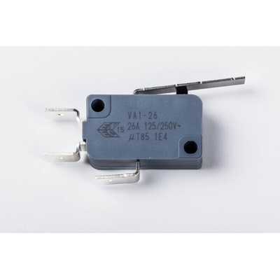 Zippy Lever Snap Action Micro Switch, Solder Terminal, 26A, SPDT