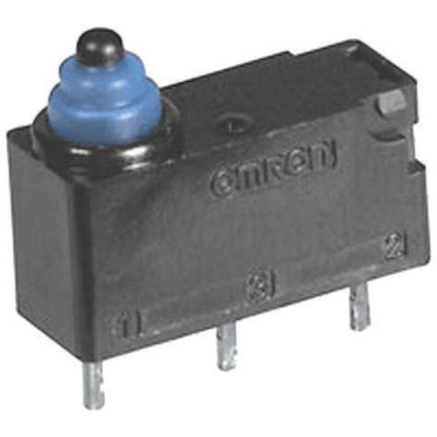 Omron Pin Plunger Micro Switch, Pre-wired Terminal, 2 A @ 12 V dc, SPST, IP67