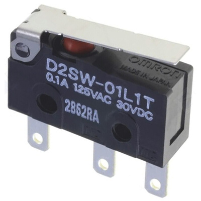 Omron Hinge Lever Micro Switch, Tab Terminal, 100 mA @ 30 V dc, SPDT, IP67