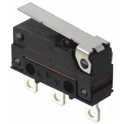 Omron Hinge Lever Micro Switch, Solder Terminal, 2 A @ 250 V ac, SPDT, IP67