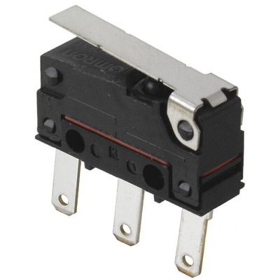 Omron Hinge Lever Micro Switch, Tab Terminal, 2 A @ 250 V ac, SPDT, IP67