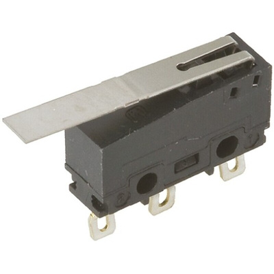 Panasonic Long Hinge Lever Micro Switch, Solder Terminal, 100 mA @ 30 V dc, SP-CO