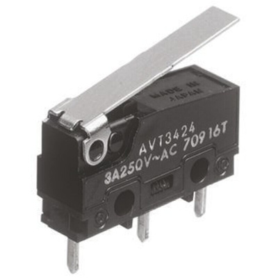 Panasonic Hinge Lever Micro Switch, Tab Terminal, 3 A @ 250 V ac, SP-CO