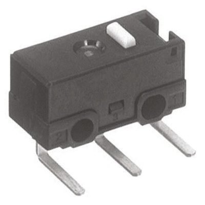Panasonic Pin Plunger Micro Switch, Right Angle PCB Terminal, 100 mA @ 30 V dc, SP-CO