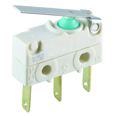 Marquardt Lever Micro Switch, Quick Connect Terminal, 6 A @ 250 V ac, SP-CO, IP67