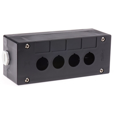 Schneider Electric Black Plastic Harmony XALG Push Button Enclosure - 4 Hole 22mm Diameter