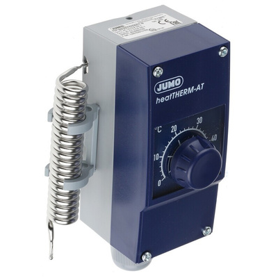 Jumo Capillary Thermostat, +50°C Max, SPST, Automatic Reset, Surface Mount