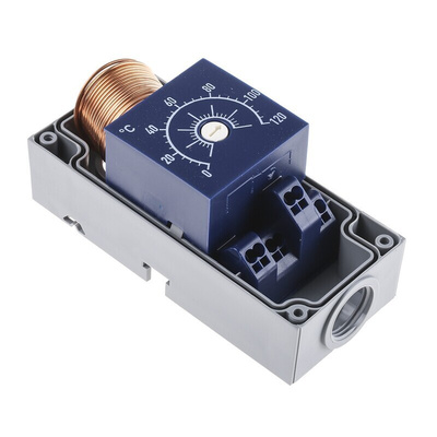 Jumo Capillary Thermostat, +120°C Max, SPST, Automatic Reset, Surface Mount
