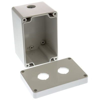Bopla Light Grey Plastic Euromas Push Button Enclosure - 2 Hole 22mm Diameter