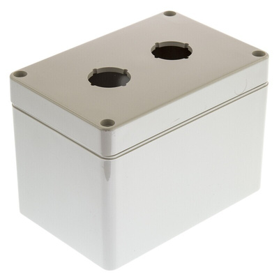 Bopla Light Grey Plastic Euromas Push Button Enclosure - 2 Hole 22mm Diameter