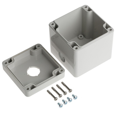 Bopla Light Grey Plastic Euromas Push Button Enclosure - 3 Hole 22mm Diameter