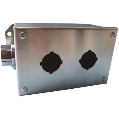 Schneider Electric Stainless Steel Harmony 9001K Push Button Enclosure - 2 Hole 30mm Diameter