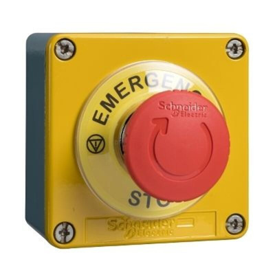 Schneider Electric Yellow Zinc Alloy Harmony XAP Turn Button Control Station - 1 Hole 22mm Diameter