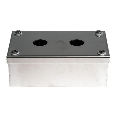Stainless Steel ABB Compact Push Button Enclosure - 2 Hole 22mm Diameter