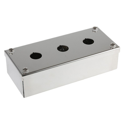 Stainless Steel ABB Compact Push Button Enclosure - 3 Hole 22mm Diameter