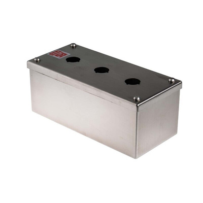 RS PRO Stainless Steel Push Button Enclosure - 3 Hole 22mm Diameter