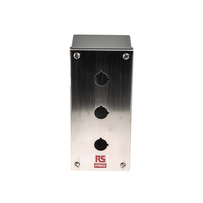 RS PRO Stainless Steel Push Button Enclosure - 3 Hole 22mm Diameter