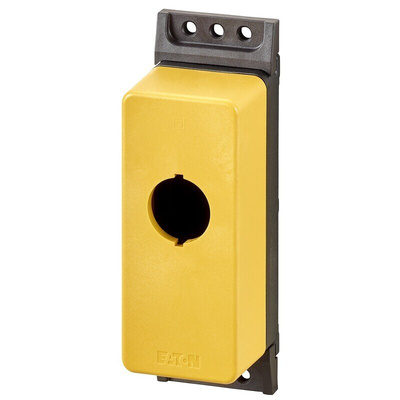 Eaton Yellow M22 Push Button Enclosure - 1 Hole 22mm Diameter