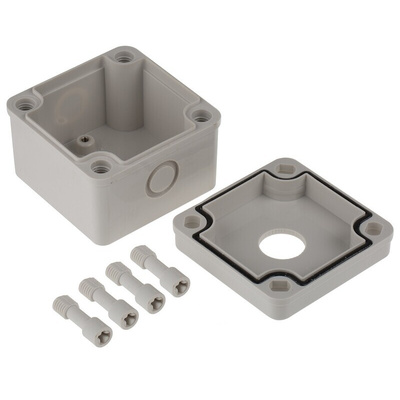 RS PRO Grey Plastic Push Button Enclosure - 1 Hole 22mm Diameter