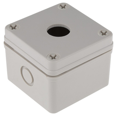 RS PRO Grey Plastic Push Button Enclosure - 1 Hole 22mm Diameter