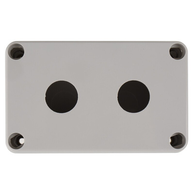 RS PRO Grey Plastic Push Button Enclosure - 2 Hole 22mm Diameter