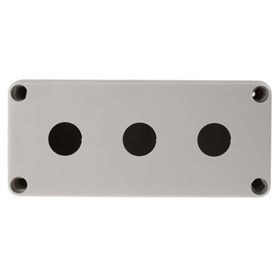 RS PRO Grey Plastic Push Button Enclosure - 3 Hole 22mm Diameter