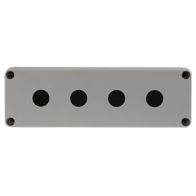 RS PRO Grey Plastic Push Button Enclosure - 4 Hole 22mm Diameter