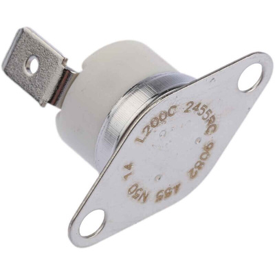 Honeywell Bi-Metallic Thermostat, Opens at +200°C, Closes at +160°C, +260°C Max, NC, Automatic Reset, Bracket Mount