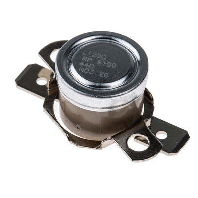 Honeywell Bi-Metallic Thermostat, Opens at +125°C, Closes at +110°C, +186°C Max, NC, Automatic Reset
