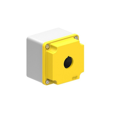 Lovato Yellow Aluminium Alloy LPZM Empty Control Station - 1 Hole 22.5 Diameter