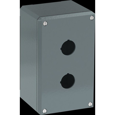 Grey Aluminium Modular Metal Push Button Enclosure - 2 Hole