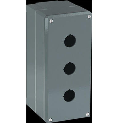 Grey Aluminium Modular Metal Push Button Enclosure - 3 Hole