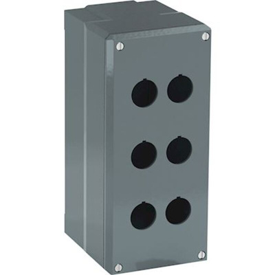 Grey Aluminium Modular Metal Push Button Enclosure - 6 Hole