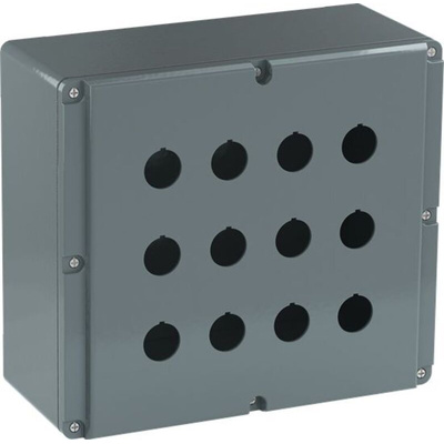 Grey Aluminium Modular Metal Push Button Enclosure - 12 Hole