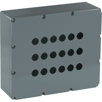 Grey Aluminium Modular Metal Push Button Enclosure - 18 Hole