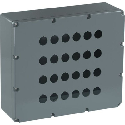 Grey Aluminium Modular Metal Push Button Enclosure - 24 Hole