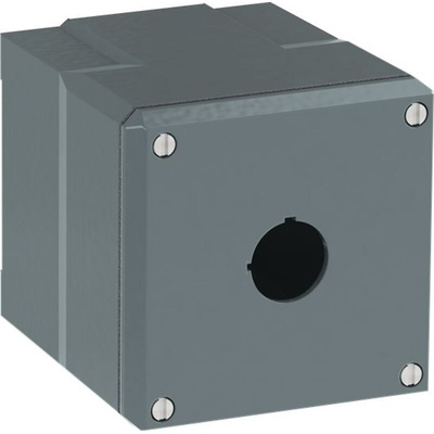 Grey Aluminium Modular Metal Push Button Enclosure - 1 Hole