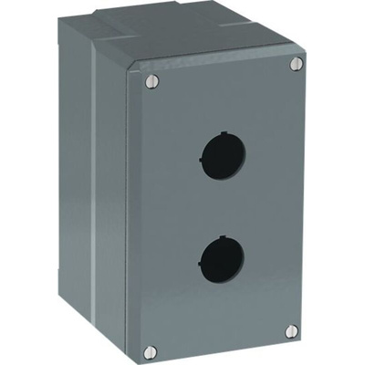 Grey Aluminium Modular Metal Push Button Enclosure - 2 Hole